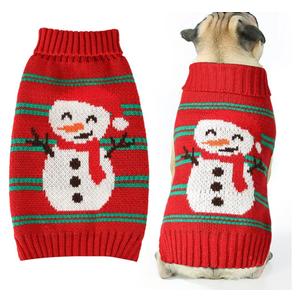 Christmas Dog Sweaters for Small Medium Large Dogs and Cats,Pet Soft Warm Holiday Outfit Girl & Boy,Pup Winter Clothes Turtleneck Double Knitting Collar for Outdoors Playing (Snowman, XL)