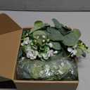 N&T NIETING 2 Pack Artificial Eucalyptus Garland with Flowers, Faux Greenery Garland Decor 6FT Eucalyptus Vines, Fake Hanging Vines Summer Garlands for Mantle Wedding Backdrop Decorations