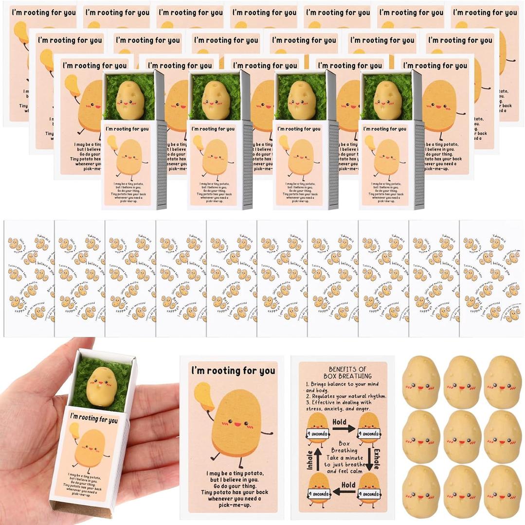 36 Sets Positive Appreciation Gifts for Employee Volunteer Teacher Nurse Emotional Employee Appreciation Support Gifts with Positive Card for Coworker Team Thank You Week (Potato)