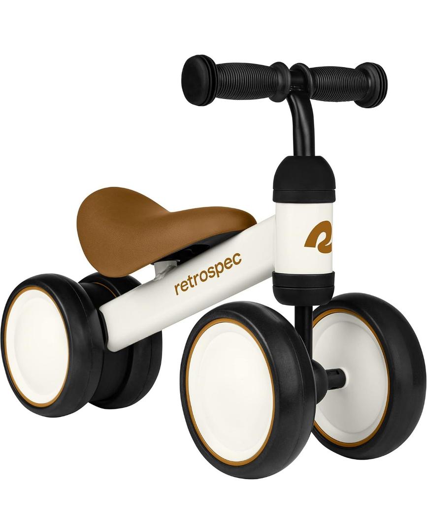 Retrospec Cricket Baby Balance Bike, 4-Wheel Ride-On Toy for Ages 12-24 Months – First Bike & Toddler Bike for 1 Year Old Boys & Girls, First Birthday Gift