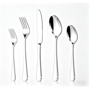 20-Piece Silverware Set for 4, Premium 18/10 Stainless Steel Flatware, Quality Heavy Duty Cutlery Utensils, Mirror Polished Dishwasher Safe Silverware for Home Wedding Housewarming Gift - HIKAA