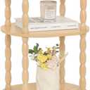 MaxSmeo End Table, Small Oval Side Table for Small Spaces, Modern Night Stand Accent Table for Living Room, Bedroom, Natural