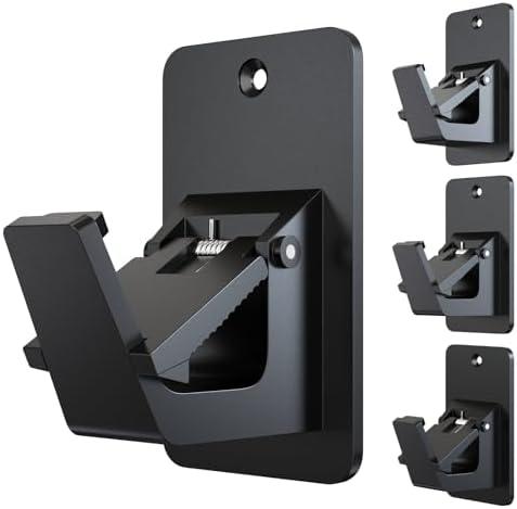 3M Adhesive No Drill Curtain Rod Brackets - Heavy Duty 30LB Holders for Bathroom Bedroom Kitchen, Universal Damage-Free Window Rod Hooks with Nail-Free Installation (1 Pack, Black)