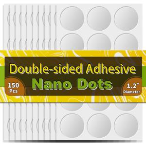 Piteno 150Pcs Double Sided Adhesive Dots, 1.2" Clear Removable Sticky Adhesive Mounting Putty, Waterproof No Trace Dots Adhesive Putty for Poster Picture Festival Decoration Museum (30mm)