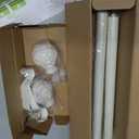 TANGWIN White Farmhouse Curtain Rods for Windows:18-45" Heavy Duty Adjustable Curtain Rod for Bedroom Living Room,Boho Decorative Rustic Drapery Rods with Vintage Coastal Texture Finials,Antique White