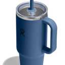Hydro Flask 40 Oz Clear Lid Travel Tumbler with Straw and Handle - Insulated Stainless Steel in 40 Oz Harbor Blue