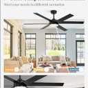 Fanbulous 56 Inch Ceiling Fans with Lights and Remote, Reversible 6 Blades, Dimmable, 3000K-6000K Adjustable, Outdoor Ceiling Fans for Patios, Large Ceiling Fan for Indoor or Covered Outdoor-Black