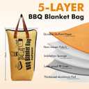 BBQ Blanket for Resting Meat, 18in Insulated Meat Resting Bag, Heavy Duty & Wide Mouth, Reusable Grilling Accessories for Large Brisket/Beef/Steaks/Chicken/Turkey