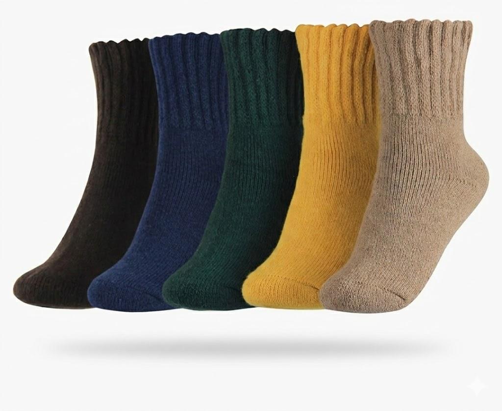 BenSorts Women's Winter Boots Socks Thick Warm Cozy Crew Socks Solid Color Gifts 5 Pack