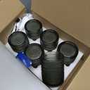 Vintage Glassware Drinking Glasses Set of 6,12 oz Hobnail Glass Cups, Embossed Green Water Tumbler, for Beer, Cocktail, Whiskey, Juice and Various Mixed Drinks- 1 Cleaning Brush