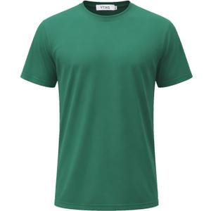 Men's T Shirt, Crew Neck Short Sleeve Shirts, Casual Plain Tshirt Men | Soft Stretch Fabric, Breathable Comfort, Crew Neck Undershirts, Short Sleeve, High Definition Print, Mens T Shirts (Green, XL)