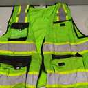 JKSafety Hi Vis Reflective Safety Vests for Men Women High Visibility Vest with Pockets Mesh Fabric Construction Safety Apparel Neon Vest for Work (220-Green XL)