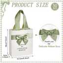 50 Pcs Wedding Gift Bags for Guests Bulk with Bow Ribbon Handles 6.2x7.2x2.5 Inch Wedding Favor Bag Thank You Gift Bags Bridesmaid Bags for Party Bridal Shower Valentine Birthday Supplies(Sage Green)