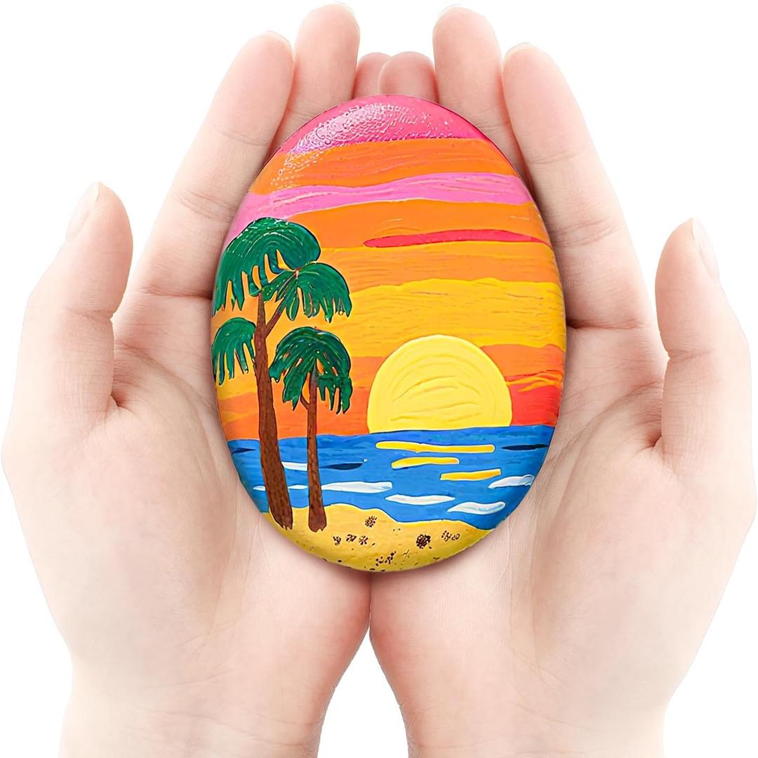 Simetufy 30Pcs Rocks for Painting, Large 3.3-4.5 Inch Natural River Stones for DIY, Art & Crafts, Smooth Paintable Flat Rocks Bulk for Adults, Children, Home Decor