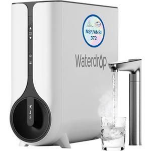 Waterdrop KJ600 Reverse Osmosis System, Instant Hot Water Dispenser, 600 GPD, Reduce PFAS, Tankless, 2:1 Pure to Drain, Under Sink, TDS Reduction, Smart Faucet, Hot and Cold Water Dispenser Faucet