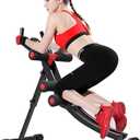 Fitlaya Fitness Core & Abdominal Trainers AB Workout Machine Home Gym Strength Training Ab Cruncher Foldable Fitness Equipment (red01)