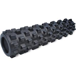RumbleRoller - Extra Firm Textured Muscle Foam Roller Manipulates Soft Tissue Like A Massage Therapist (Black, Mid Size)