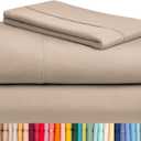 LuxClub Twin XL Sheets - Soft Twin Bed Sheets for-Boys-and-Girls-3 PC Deep Pockets 18" Eco Friendly Wrinkle Free-Kids-Fitted Sheets Machine Washable Hotel Bedding Silky Soft - Light Khaki Twin XL