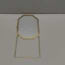 Glass Pressed Flower Frame Handmade, Metal Floating Picture Frame, Double Glass for Tabletop Display, Unique Brass Octagon, Gold, 5x7 Inches (Frame Only) (5L" x 7W")