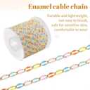 2 x 4 Meters Colorful Oil Drip Cable Chain for Jewelry Making, KC Gold Plated Brass Chain for Women, Mixed Color Dripping Oil Cable Links, Necklace, DIY Jewelry(30 Open Jump Rings+10 Lobster Clasps