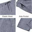 Runcati Mens Casual Pants Drawstring Elastic Waist Lightweight Cropped Linen Pants Summer Yoga Beach Trousers (X-Large, Dark Grey)