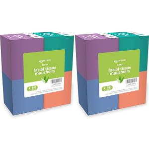 Amazon Basics Facial Tissue, 2-Ply, 300 Count | With Lotion | 8 Packs