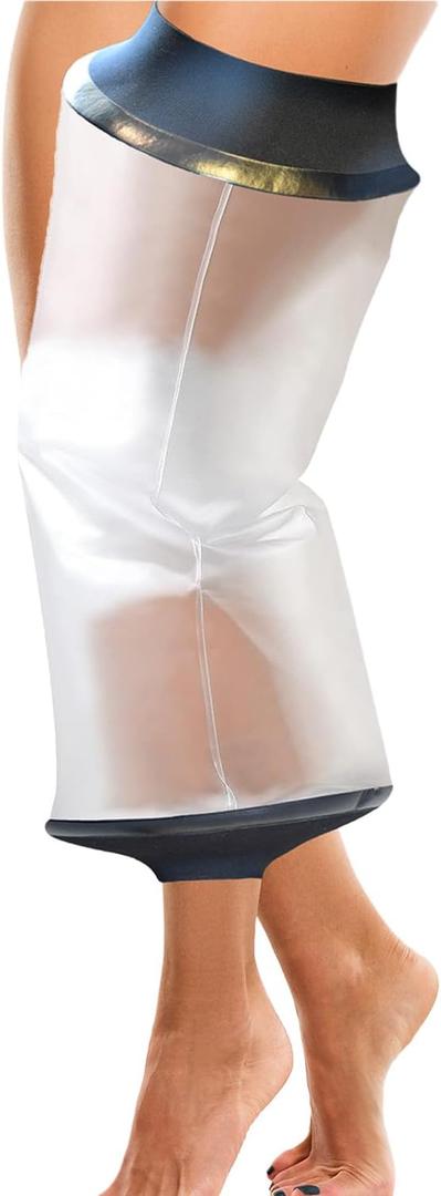 Knee Cast Cover for Shower, Waterproof Bandage and Cast Protector for Knee Replacement Surgery, Wound, Burns Watertight Protection Reusable,