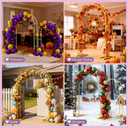 Metal Garden Arch Trellis Arbor Set of 2, 7.2FT+6FT Wedding Arch Stand with Steel Frame, Metal Pergola Arbor with Base for Decor Valentine's Day Garden Trellis Climbing Plant, Bridal Party Ceremony