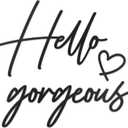 Hello Gorgeous Wall Decor - 20"X15" Black Modern Beautiful Hello Gorgeous Sign Farmhouse Metal Wall Signs Hello Beautiful Wall Decor for Hanging Any Room Wall Art Hanging