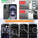 Magnetic for iPhone 16 Plus Case, Compatible with MagSafe, Full Camera Protection, Military-Grade Protection Silicone 3.0mm Thicken Phone Cover for 16 Plus 6.7",Blackish Green