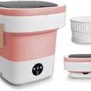 Portable Mini Washing Machine, 16L Foldable Washer and Dryer with 3 Modes Deep Cleaning, Upgraded Small Collapsible Laundry for Hotel, Apartment, Home and Travel  Pink