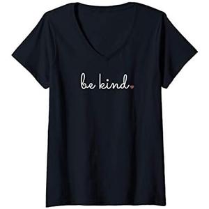 Womens Be Kind - Rainbow Heart Kindness Gift V-Neck T-Shirt, Small