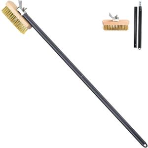Pizza Oven Brush with Scraper Brass Bristles Pizza Brush for Pizza Oven 40.5Pizza Stone Brush