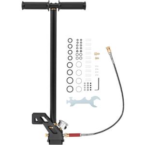 Hiram High Pressure Hand Pump, 3 Stage Airgun PCP Pump, 4500 psi Air Rifle Filling Stirrup Pump, 30Mpa Stainless Steel Hand Air Pump for Hunting PCP Pistols Airguns Rifles Scuba Tanks Paintballs