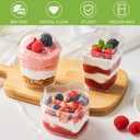410 Pcs 5/6 Oz Mini Dessert Cups with Lids and Spoons, Round, Square and Heart Plastic Parfait Cups Clear Dessert Shooters for Party Serving Appetizer, Fruits, Puddings, Ice Creams, 5oz and 6oz