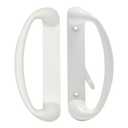 Built Industrial Sliding Glass Door Handle & Lock - Mortise Style White Diecast, Fits 3-15/16 in Hole Spacing - Replacement Patio Handle Set & Sliding Door Lock