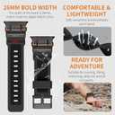 FOAMUNOC Rugged Band Compatible with Apple Watch Ultra 3/2/1 Band 49mm/46mm/45mm/44mm/42mm, Metal Connector with Silicone Strap for iWatch Ultra Series 11/10/9/8/7/6/SE3/SE2/SE/5/4/3/2/1, Black