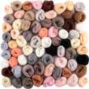 72pcs 7.6 oz Needle Felting Wool- 24 Colors Nature Wool Roving Yarn for Beginners Hand Spinning Felting Supplies, 3g/Pack