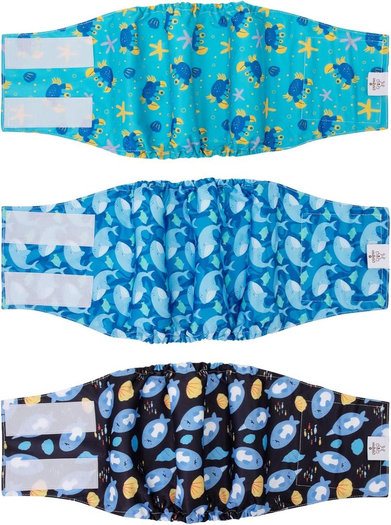CuteBone Belly Band for Dogs Male Reusable Diapers Washable Wrap DM36L (L(17"-21"))