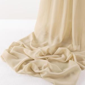MLMW Chiffon Fabric Sheer Fabric by The Yard 10 Yards 60" Wide Champagne Wedding Arch Draping Fabric Sheer Material for Party Backdrop Arch Ceiling Decor