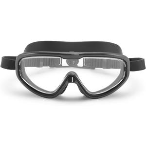 Adult Swim Goggles for Ages 14+  Lightweight Silicone, Anti-Fog Wide Lens, Hair-Safe Buckle, Cotton Pouch (Ink)