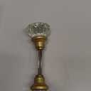 Glass Interior Door Knobs - Old Style Replacement, Vintage Crystal, Antique Mortise With Antique Brass Finish (1 Pack)