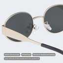 livho 2025 Trendy Oval Sunglasses - Stylish Polarized Shades for Everyday - Retro Metal Frames (Grey/Gold)