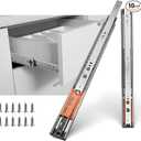 LONTAN Push to Open Soft Close Drawer Slides, Heavy Duty Drawer Glides Metal Ball Bearing and Full Extension Cabinet Rails 100 LB Capacity, count of 10, size: 18