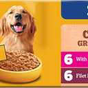 Pedigree Chopped Ground Dinner Wet Dog Food Filet Mignon & Beef Variety Pack, Canned Dog Food, 13.2 oz. Cans, 12 Count (EXP 02/03/28)