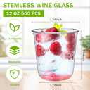 Ziliny 500 Pcs Disposable Stemless Glasses 12oz Crystal Plastic Wine Glasses Clear Classic Pet Cup for Meeting Weddings Birthdays Cocktail Christmas Party Supplies (Clear), about 12oz