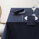 Softalker Jacquard Rectangle Tablecloth  Geometric Line Damask Table Covers Waterproof Stain Resistant Washable Polyester Table Cloths for Indoor & Outdoor(60 x 84 inch,Navy Blue)