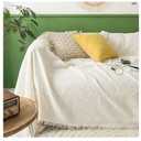 WJXBoos Throw Blankets for Couch,Solid Color Blanket with Tassels,Cozy Cotton Woven Knitted Herringbone Pattern Sofa Slipcover Bed Chair Towel Home Decor-White 180180cm
