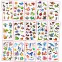 6 x Waterproof Temporary Tattoos For Kids - 350 Pieces | Animals, Insects and Sea Animals | Temporary Tattoo Sheets for Boys | Party Favor for Goody Bags | Non-toxicSkin-Safe*Cosmetic-Grade