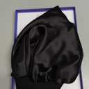 22 Momme 100% Real Mulberry Silk Bonnet for Sleeping Women, Large Hair Care Bonnet for Long Curly Hair, Double Layer Silk Wrap with Soft Elastic Band, Non-Slip Sleep Cap, Black+Purple